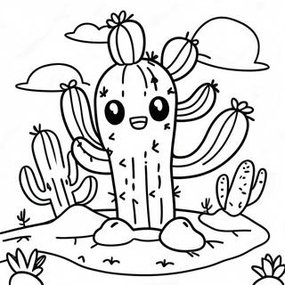 Pagina Da Colorare Del Carino Cactus Nel Deserto 31719-16281