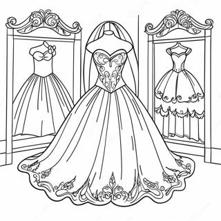 Pagina Da Colorare Elegante Per Abito Da Sposa 31819-16362