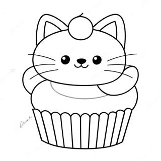 Pagina Da Colorare Di Un Cupcake Con Gattino 32199-16654