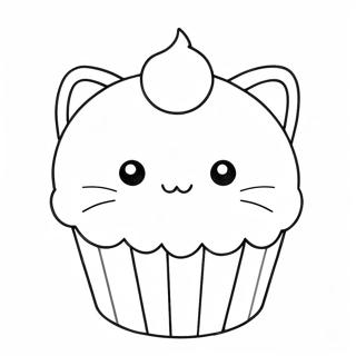 Pagina Da Colorare Di Un Cupcake Con Gattino 32199-16656