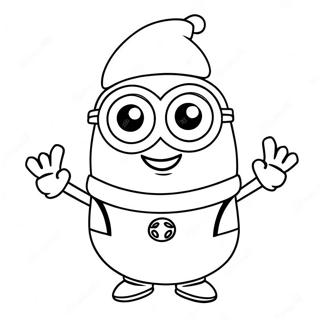 Minion Festivo Con Cappello Di Babbo Natale Pagina Da Colorare 32210-16668