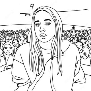 Pagina Da Colorare Di Billie Eilish In Concerto 3249-2654