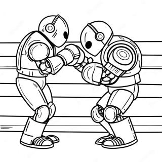 Pagina Da Colorare Di Un Incontro Di Boxe Tra Robot 32501-16891