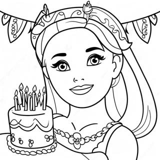 Pagina Da Colorare Barbie Buon Compleanno 32581-16942