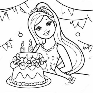 Pagina Da Colorare Barbie Buon Compleanno 32581-16944