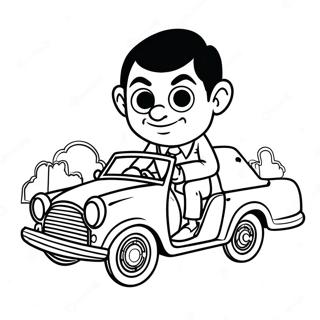 Pagina Da Colorare Di Mr Bean Che Guida Unauto 33372-17575