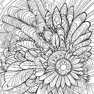 Pagina Da Colorare Mandala Di Piuma Di Tacchino Colorata 33412-17605