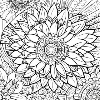 Pagina Da Colorare Mandala Di Piuma Di Tacchino Colorata 33412-17606