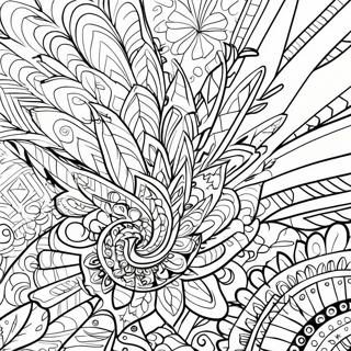 Pagina Da Colorare Mandala Di Piuma Di Tacchino Colorata 33412-17608