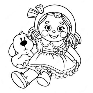 Raggedy Ann Con La Sua Bambola Pagina Da Colorare 33672-17813