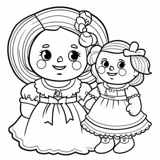 Raggedy Ann Con La Sua Bambola Pagina Da Colorare 33672-17814