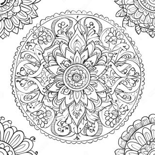 Pagina Da Colorare Mandala Boho Gitano 33741-17865