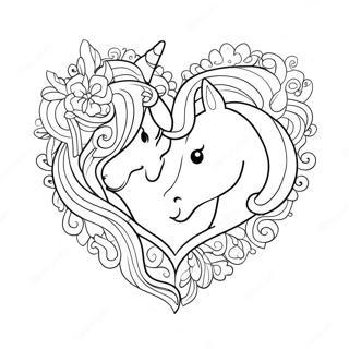 Pagina Da Colorare Di Cuore Di Unicorno 34032-28287