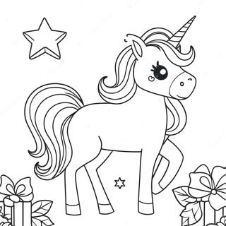 Unicorno Di Natale Pagine Da Colorare