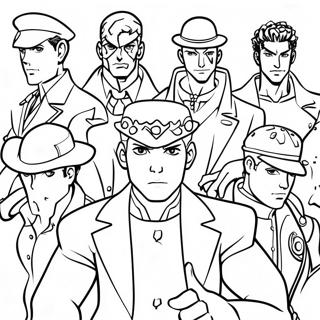 Pagina Da Colorare Con I Personaggi Di Jojos Bizarre Adventure 34403-28661