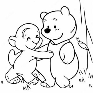 Pagina Da Colorare Di Christopher Robin Giocoso Con Pooh 34783-28965