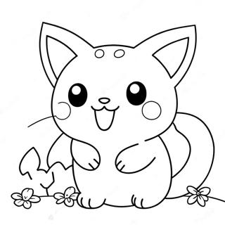 Pagina Da Colorare Del Carino Gatto Pokemon Che Gioca 34904-29054