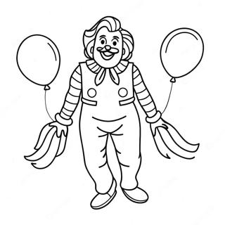 Pagina Da Colorare Di Ronald Mcdonald Felice Con Palloncini 34924-29069