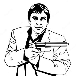 Pagina Da Colorare Di Scarface Con Pistola 34954-29093