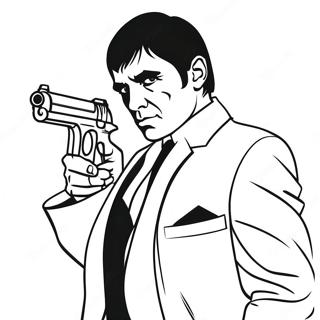 Pagina Da Colorare Di Scarface Con Pistola 34954-29094