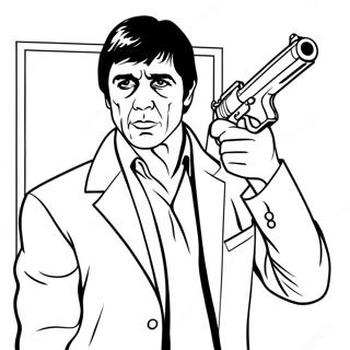 Pagina Da Colorare Di Scarface Con Pistola 34954-29095