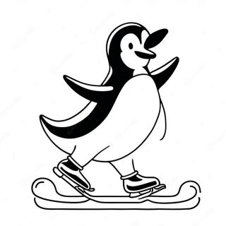 Pagina Da Colorare Di Pingu Che Fa Pattinaggio Sul Ghiaccio 35024-29154