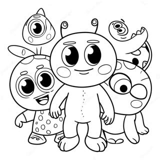 Pagina Da Colorare Di Henry Hugglemonster Con Amici 35264-29345