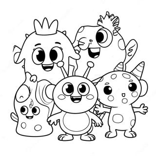 Pagina Da Colorare Di Henry Hugglemonster Con Amici 35264-29347