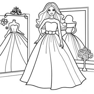 Pagina Da Colorare Di Barbie Elegante In Un Vestito 35414-29466