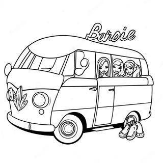 Pagina Da Colorare Di Barbie In Camper Con Gli Amici 35874-29835