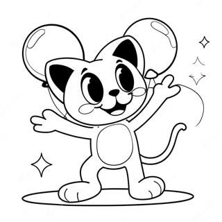 Pagina Da Colorare Di Felix Il Gatto Che Gioca Con I Palloncini 35914 29968