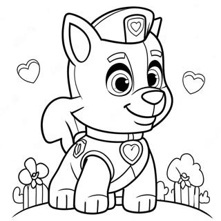 Paw Patrol San Valentino Pagine Da Colorare