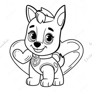 Pagina Da Colorare Cuori Paw Patrol Incantevoli 36204-30196