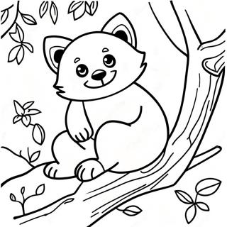 Pagina Da Colorare Panda Rosso Su Un Albero 3620-2941