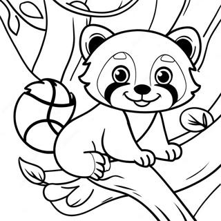 Pagina Da Colorare Panda Rosso Su Un Albero 3620-2942