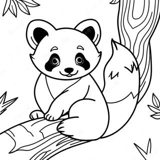 Pagina Da Colorare Panda Rosso Su Un Albero 3620-2944