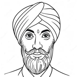 Pagina Da Colorare Del Turbante Sikh Colorato 36495-30425