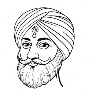 Pagina Da Colorare Del Turbante Sikh Colorato 36495-30426