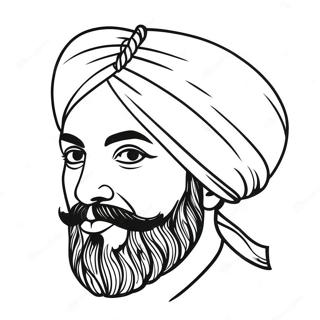 Pagina Da Colorare Del Turbante Sikh Colorato 36495-30427