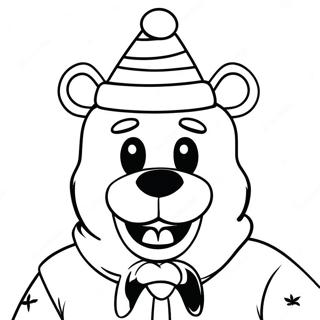 Pagina Da Colorare Di Freddy Fazbear Con Cappello Di Babbo Natale 36916-30746