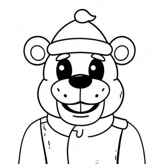 Pagina Da Colorare Di Freddy Fazbear Con Cappello Di Babbo Natale 36916-30747