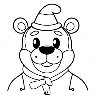 Pagina Da Colorare Di Freddy Fazbear Con Cappello Di Babbo Natale 36916-30748