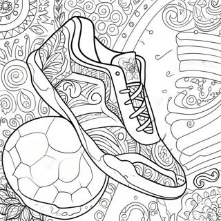 Pagina Da Colorare Delle Scarpe Da Calcio Colorate Con Motivi 37116-30909