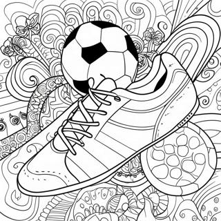 Pagina Da Colorare Delle Scarpe Da Calcio Colorate Con Motivi 37116-30910