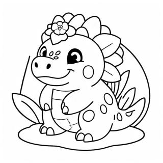 Pagina Da Colorare Di Un Carino Venusaur Con Fiori 37516-31226