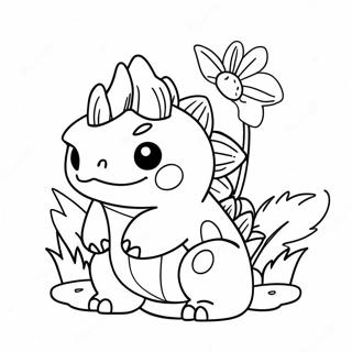 Pagina Da Colorare Di Un Carino Venusaur Con Fiori 37516-31228