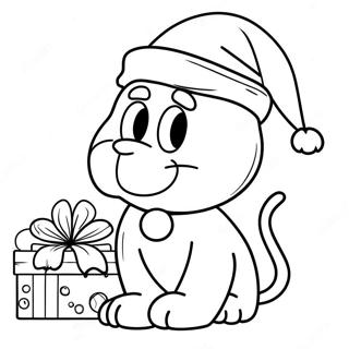 Garfield Con Cappello Di Babbo Natale Pagina Da Colorare 37566-31280