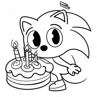 Sonic Con Torta Di Compleanno Da Colorare 37667-31342