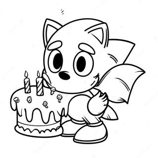 Sonic Con Torta Di Compleanno Da Colorare 37667-31343