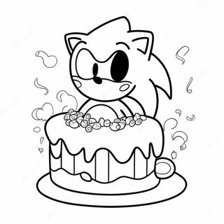 Sonic Con Torta Di Compleanno Da Colorare 37667-31344